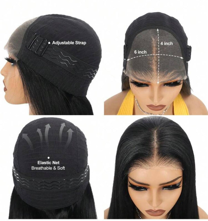 Gloria 24" 6x4 Glueless Straight Human Blend wig