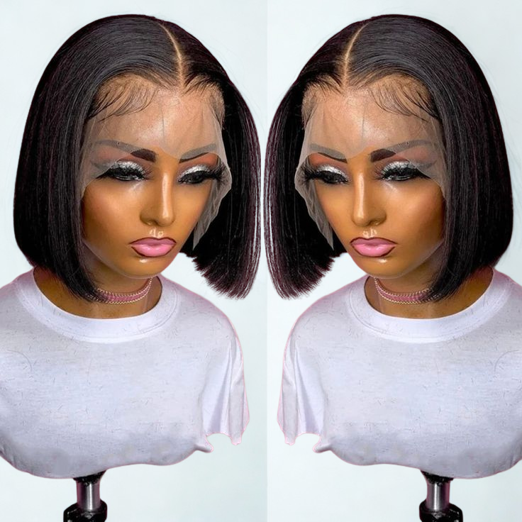 BF- 10" DD Straight Bob Wig + 8" Water Wave bob wig