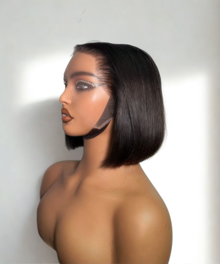 BF- 10" DD Straight Bob Wig + 8" Water Wave bob wig